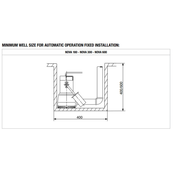 DAB NOVA 600 Submersible Pump (Non-Auto w/o Float)