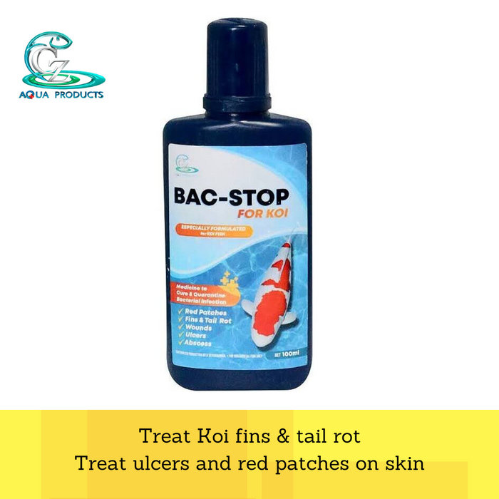 CZ Aqua Bac stop 100ml (Medicine cure bacterial infection wound rot for koi)