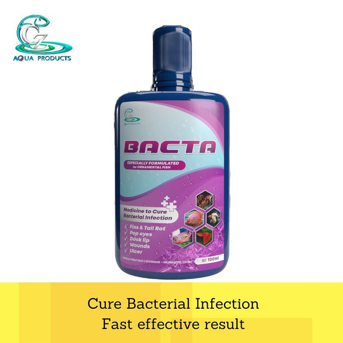 CZ Aqua Bacta 100ml (Cure Bacterial Infection Fish Parasites Swollen Lips Wound)