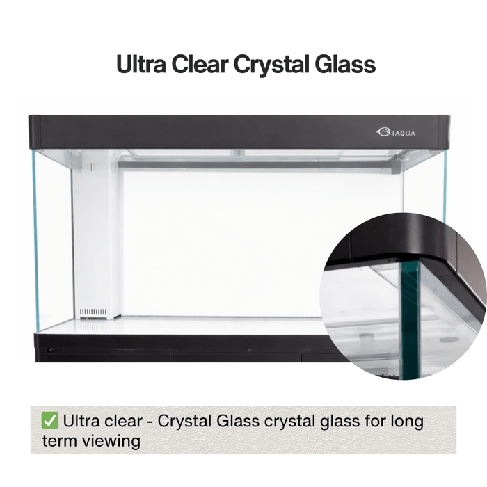 IAQUA 150 Premium Aquarium Set with Sump Filtration & Aluminum Cabinet (Black/White)