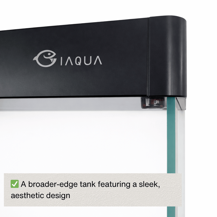 IAQUA 150 Premium Aquarium Set with Sump Filtration & Aluminum Cabinet (Black/White)