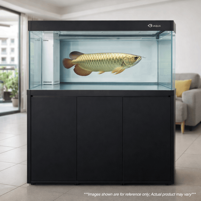 IAQUA 150 Premium Aquarium Set with Sump Filtration & Aluminum Cabinet (Black/White)