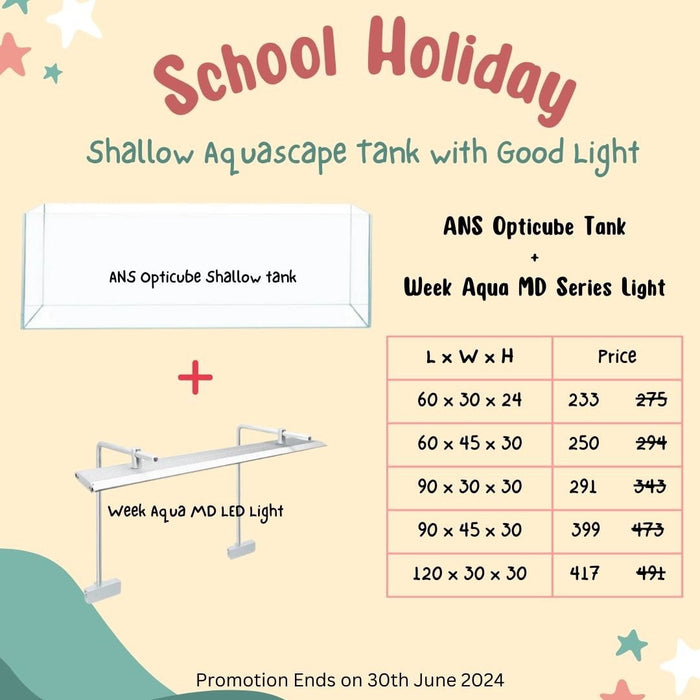 ANS Opticube Tank + Week Aqua LED Light Special