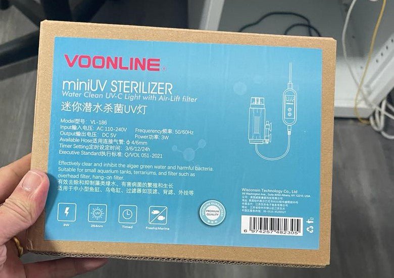 Voonline UV Sterilizer Mini ( Universal 3 in 1 ) - Algae / bacteria Sterilization