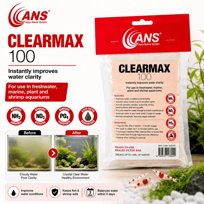 ANS Clearmax Aquarium Water Clarifier 100ml/250ml/500ml