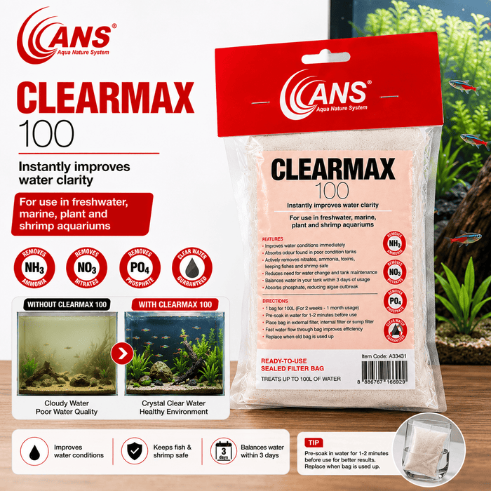 ANS Clearmax Aquarium Water Clarifier 100ml/250ml/500ml