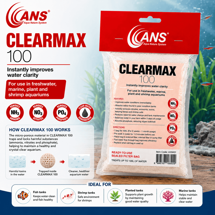 ANS Clearmax Aquarium Water Clarifier 100ml/250ml/500ml