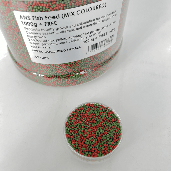 ANS Fish Feed (MIX COLOURED) small 1000g — East Ocean Aquatic