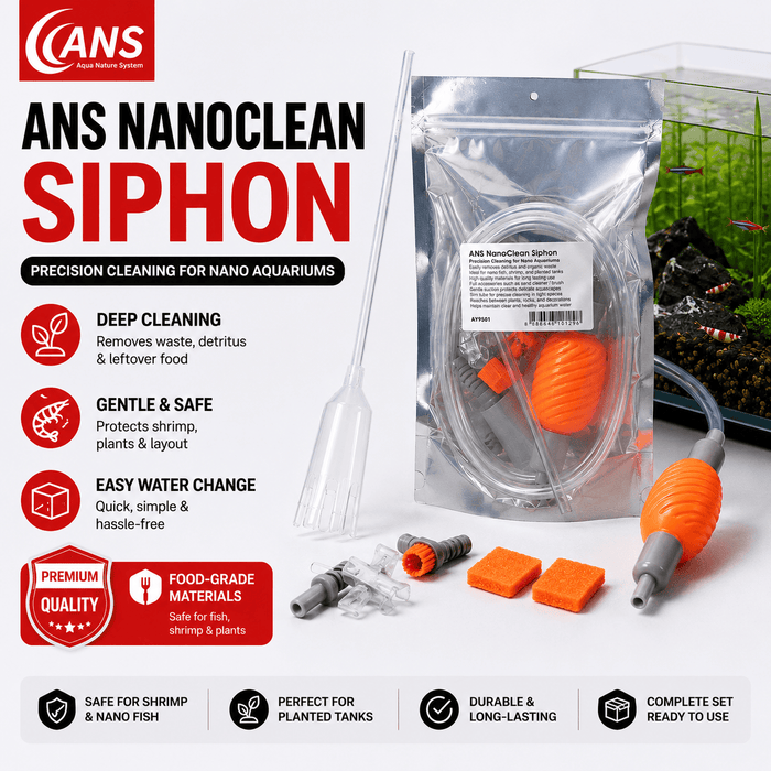 ANS NanoClean Siphon – Precision Aquarium Cleaner for Nano, Shrimp & Planted Tanks