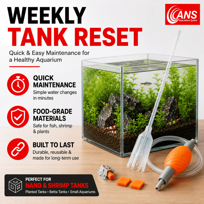 ANS NanoClean Siphon – Precision Aquarium Cleaner for Nano, Shrimp & Planted Tanks