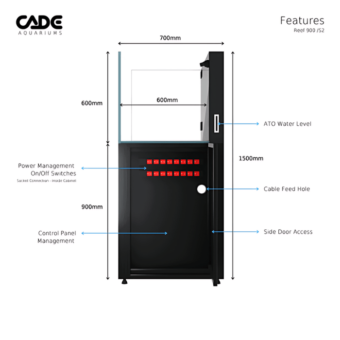 CADE Reef S2 Classic 900 (Black/White) (90x70x60cm)