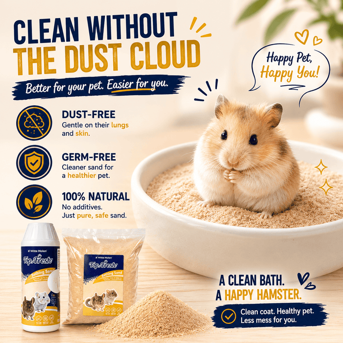WITTE MOLEN TopFresh Chinchilla Bathing Sand | Dust Free Small Animal Sand Bath
