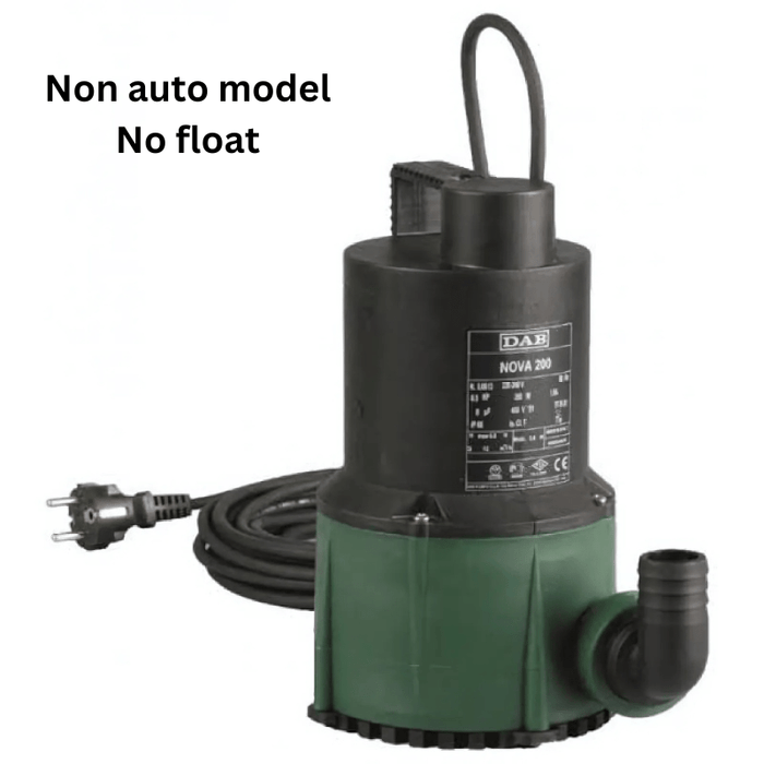 DAB NOVA 200 Submersible Pump (Non-Auto w/o Float) 5m cable
