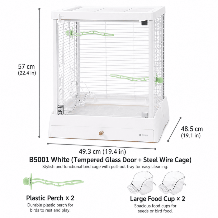 DAYANG B5001 Bird Cage (White) (49.3x48.5x57cm)