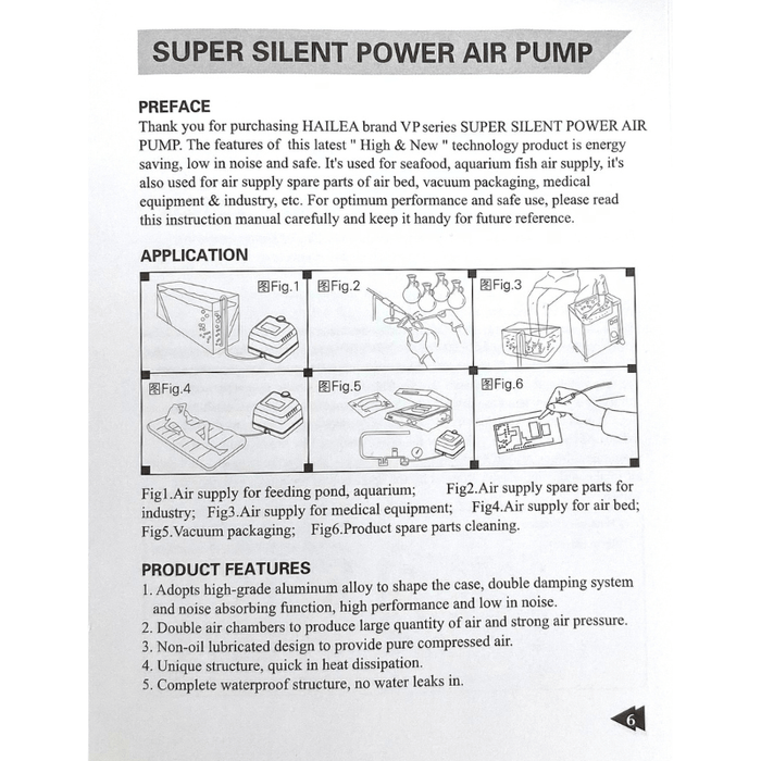 HAILEA Air Pump - VP Series (10-30L/min)