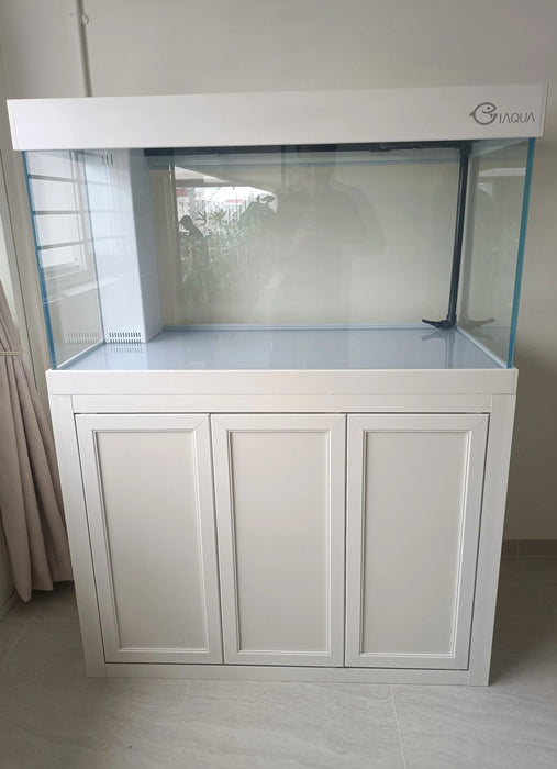 IAQUA 100 - Crystal Glass Aquarium (Complete w/ Sump & Aluminum Cabinet)