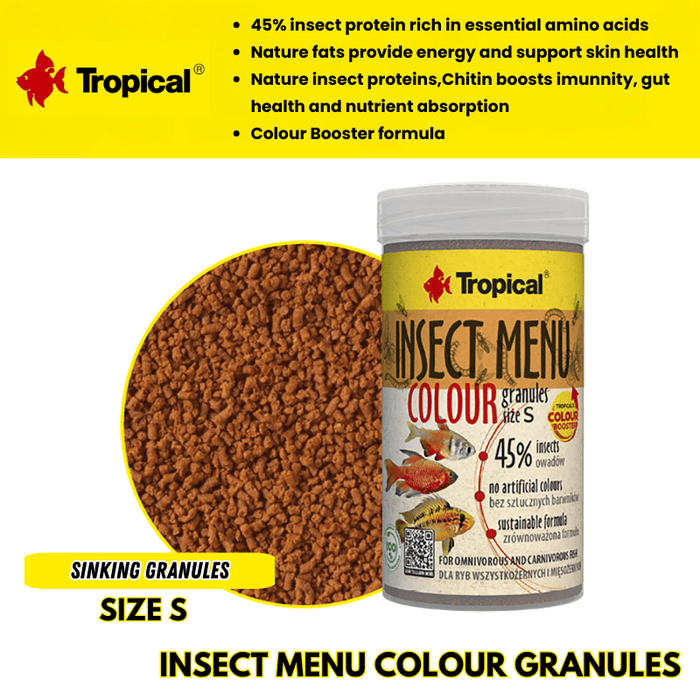Tropical Insect Menu Colour Granules Size S (insect diet with colour boost)