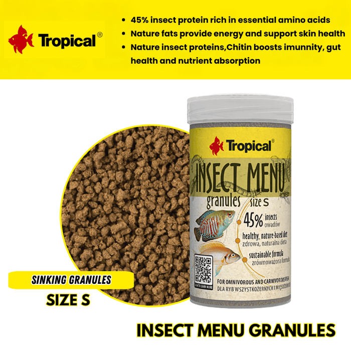 Different Insect Menu Tropical Insect Menu Granules Size S (insect diet) — East Ocean Aquatic