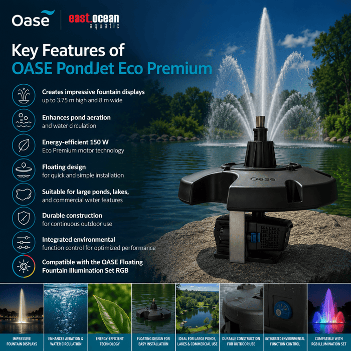 OASE PondJet Eco Premium (with Floating fountain illumination set RGB)