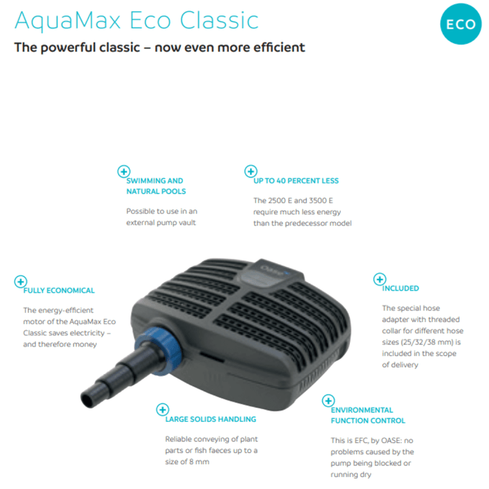 OASE AquaMax Eco Classic (2500E-17500l/h)(10m cable) (energy saving)