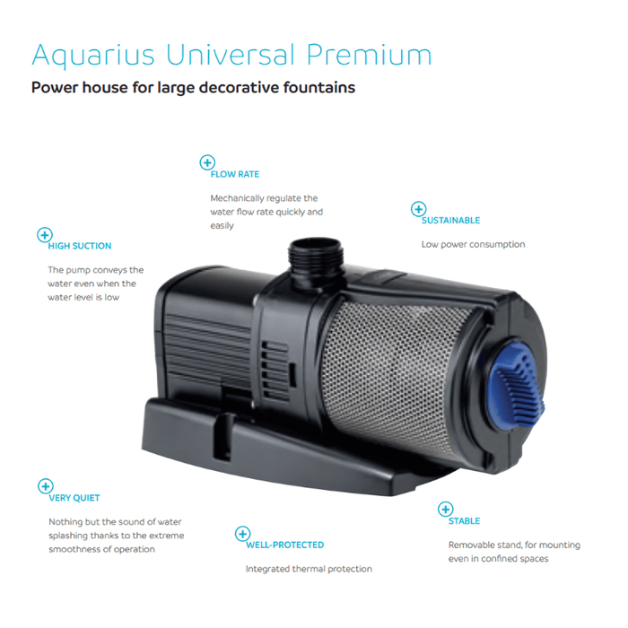 OASE Aquarius Universal Premium Fountain Pump (energy saving /10metre wire) (high jet)