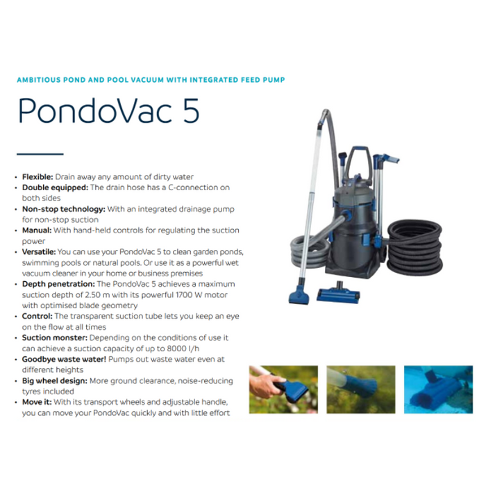 Oase PondoVac 5 Pool & Pond Vacuum cleaner (faster speed vaccuum)