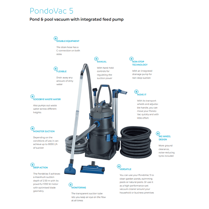 Oase PondoVac 5 Pool & Pond Vacuum cleaner (faster speed vaccuum)