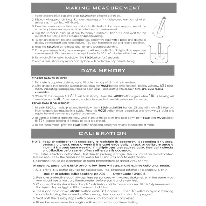 TRANS INSTRUMENT Eco pH Duo +M pen (pH/temp test with memory function)