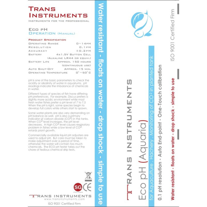 TRANS INSTRUMENT Eco pH+ pen (pH test)