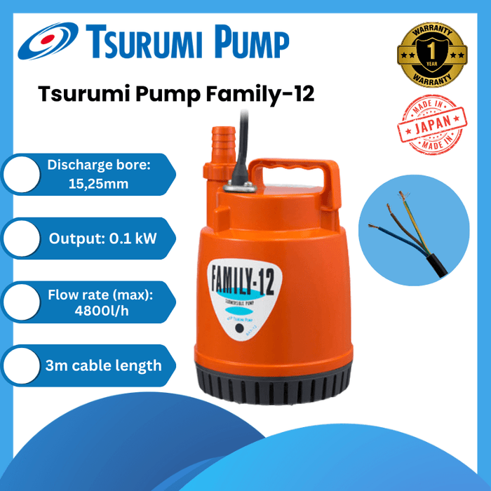 Tsurumi Pump Family-12 Submersible (4800l/h)