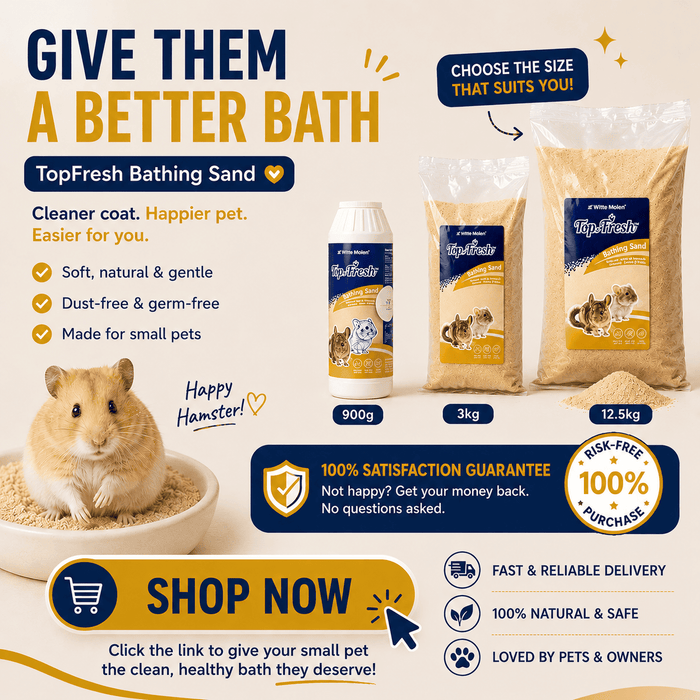 WITTE MOLEN TopFresh Chinchilla Bathing Sand | Dust Free Small Animal Sand Bath