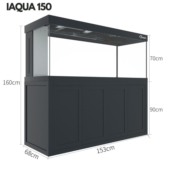 IAQUA 150 - Crystal Glass Aquarium (Complete w/ Sump & Aluminum Cabinet)