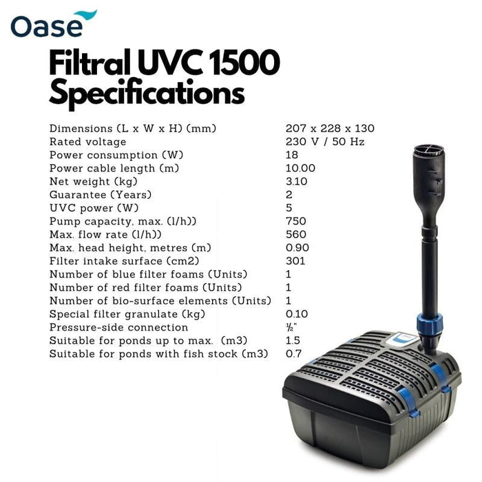 OASE Filtral UVC (1500/3000/6000) (All-In-One Mini Pond Filter)
