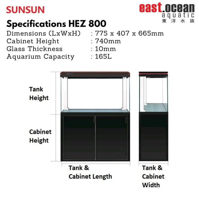 SUNSUN HEZ Aquarium with Cabinet & Sump (800D / 1000D / 1200D)