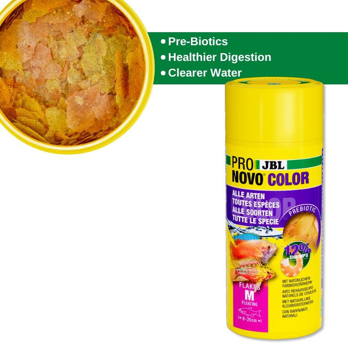 JBL ProNovo Color Flakes M (Colour Enchancing Flakes for Tropical Fishes)