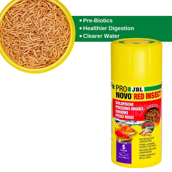 JBL ProNovo Red Insect Stick S (Quality Insect Treat For Goldfish)