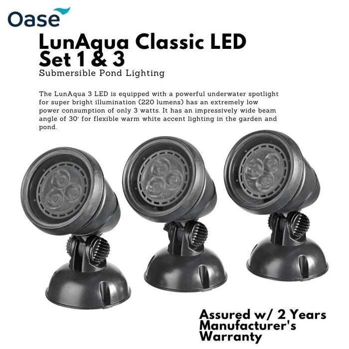 Classic 1 Ocean LunAqua spotlight Aquatic LED 3) East OASE (Set / —