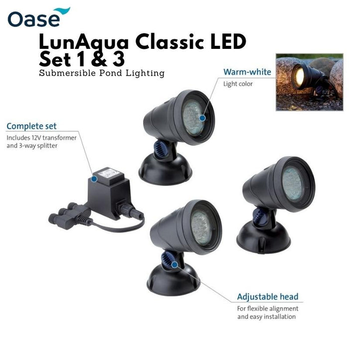 Aquatic / Classic LED spotlight 3) (Set — Ocean OASE 1 East LunAqua