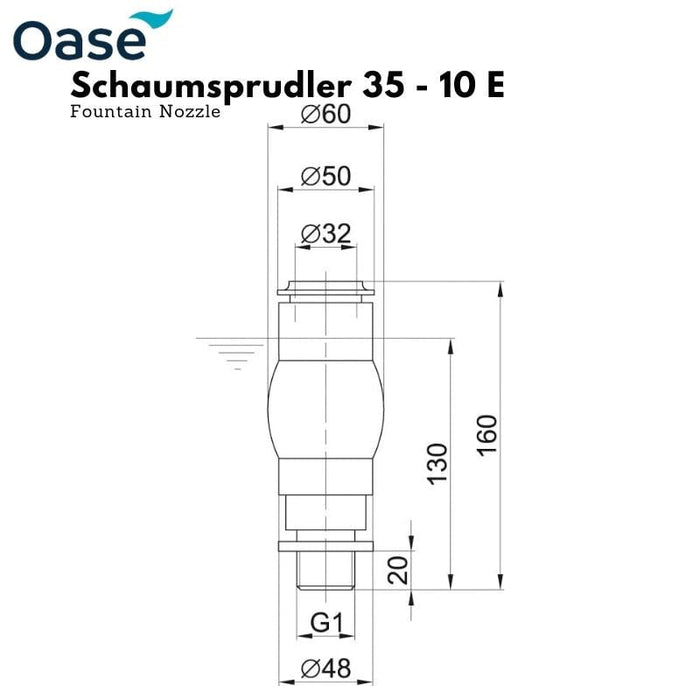 OASE Schaumsprudler 35 - 10 E (fountain head)
