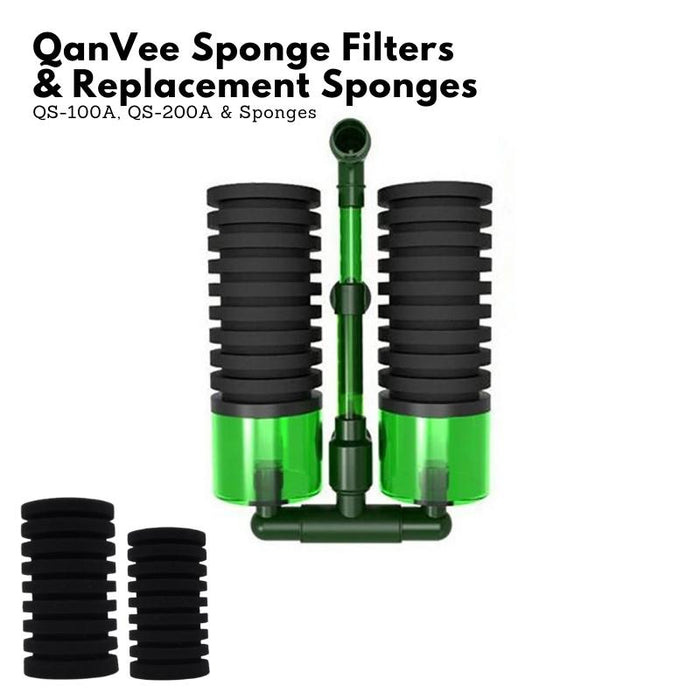 QANVEE Bio Sponge Filter / Sponge Replacements (QS100A / QS200A)