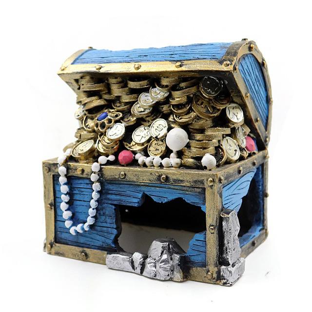 fish tank accessories treasure chest RQ2009 Treasure Chest Aquarium Decoration 13.5x10x13cm — East Ocean Aquatic