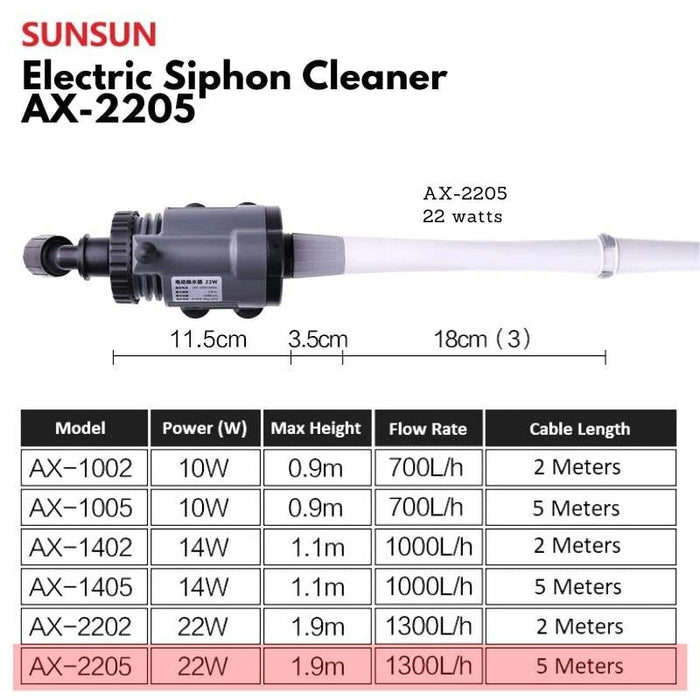 SUNSUN AX-2205 Electric Siphon / Gravel Cleaner