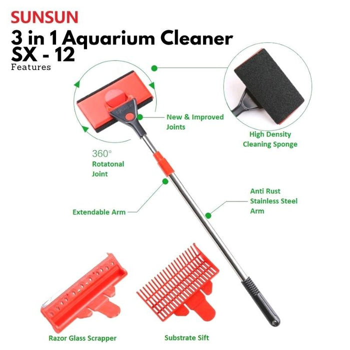SUNSUN SX-12 3-IN-1 Aquarium Cleaner
