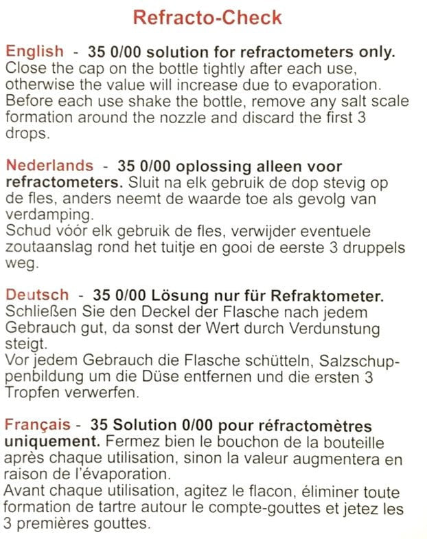 SALIFERT Refractometer Calibration Solution — East Ocean Aquatic