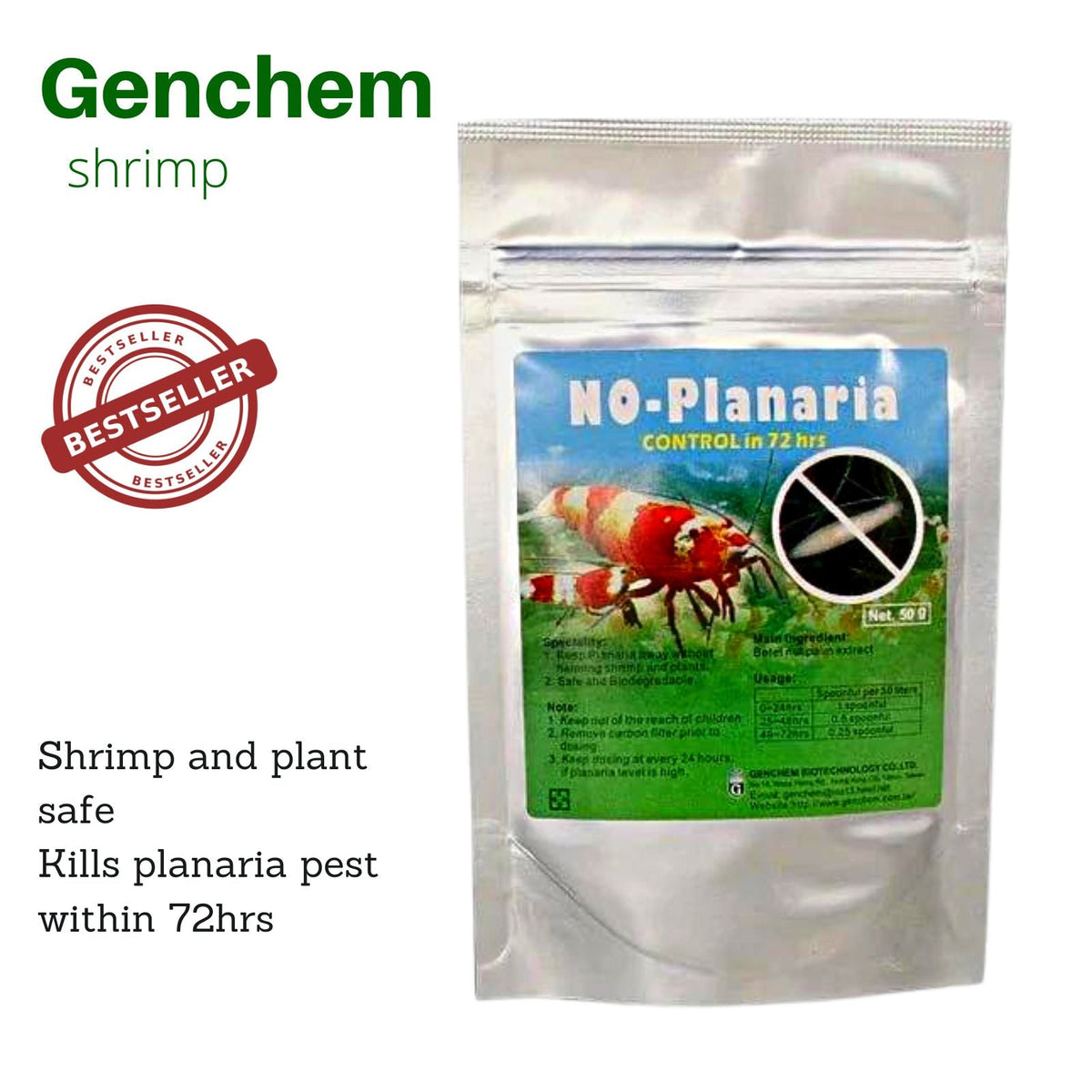 Planaria & Hydra Treatment - Shrimp Safe, Treats Up To 1000 Litres, Proven Formula