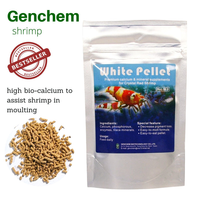 GENCHEM White Pellets ( bio calcium to assist in shrimp moulting)