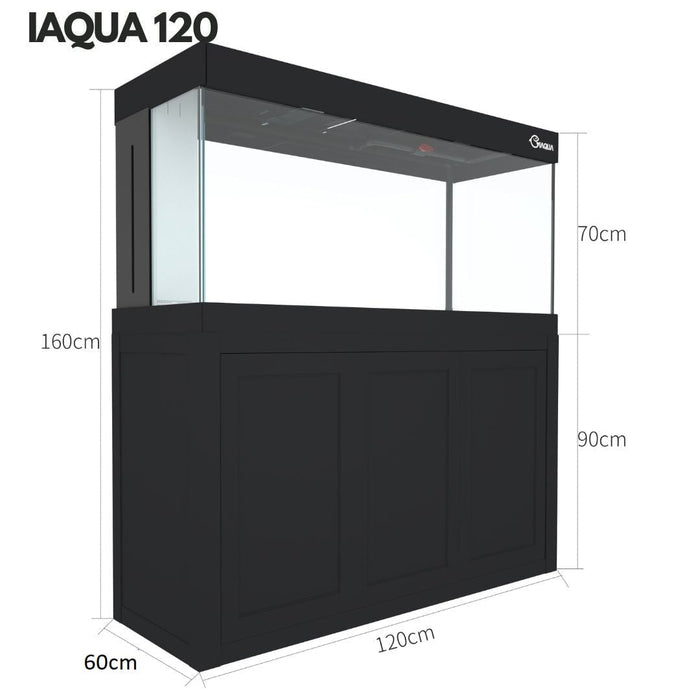 IAQUA 120 - Crystal Glass Aquarium (Complete w/ Sump & Aluminum Cabinet)